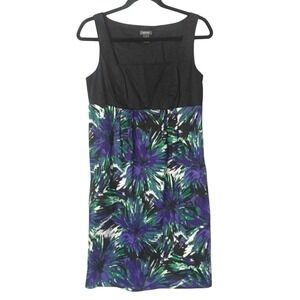 Kenneth‎ Cole Dress Womens Floral Abstract Color Block Sleeveless Whimsical Work